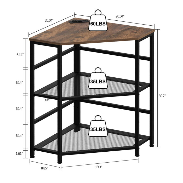 Gardenix Decor Corner Printer Stand with Power Wayfair